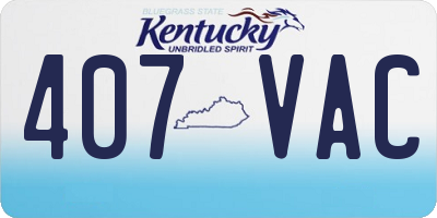 KY license plate 407VAC