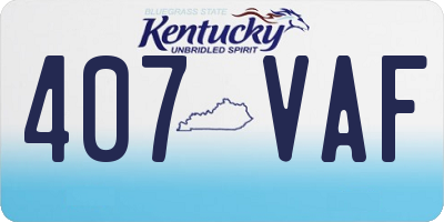 KY license plate 407VAF