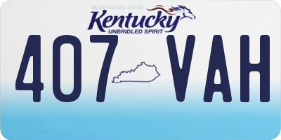 KY license plate 407VAH