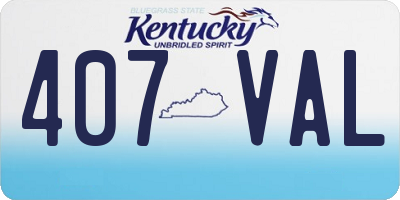 KY license plate 407VAL