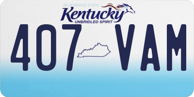 KY license plate 407VAM