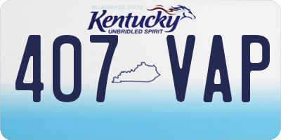 KY license plate 407VAP
