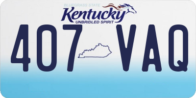 KY license plate 407VAQ