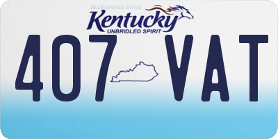 KY license plate 407VAT