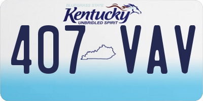 KY license plate 407VAV