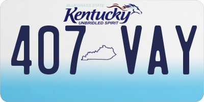 KY license plate 407VAY