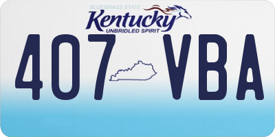 KY license plate 407VBA