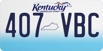 KY license plate 407VBC