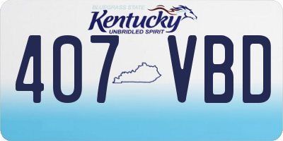 KY license plate 407VBD
