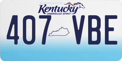 KY license plate 407VBE