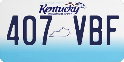 KY license plate 407VBF