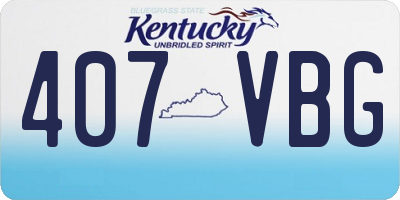 KY license plate 407VBG