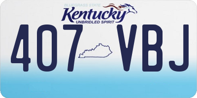 KY license plate 407VBJ