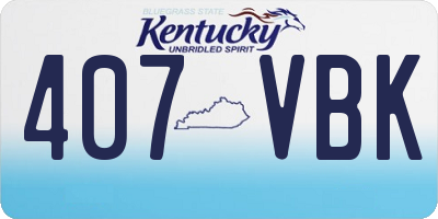 KY license plate 407VBK