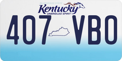 KY license plate 407VBO