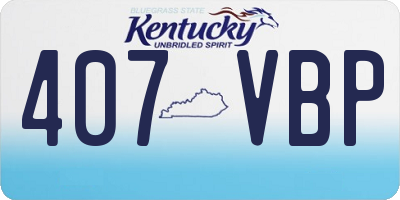 KY license plate 407VBP