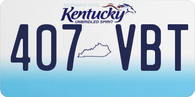 KY license plate 407VBT