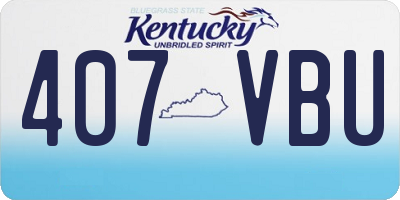 KY license plate 407VBU
