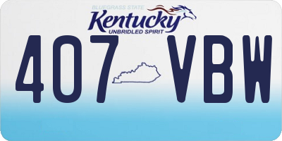 KY license plate 407VBW