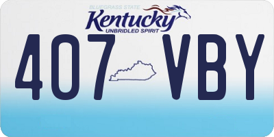 KY license plate 407VBY