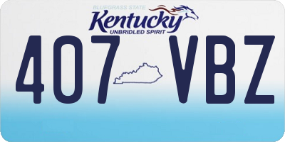 KY license plate 407VBZ