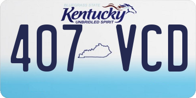 KY license plate 407VCD