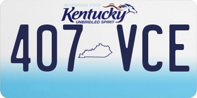 KY license plate 407VCE