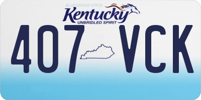 KY license plate 407VCK
