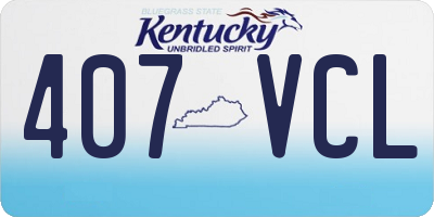 KY license plate 407VCL