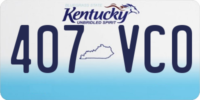 KY license plate 407VCO