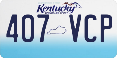 KY license plate 407VCP