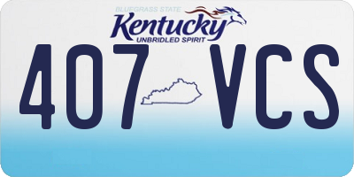 KY license plate 407VCS