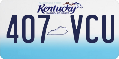 KY license plate 407VCU