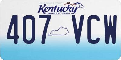 KY license plate 407VCW