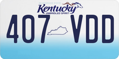 KY license plate 407VDD