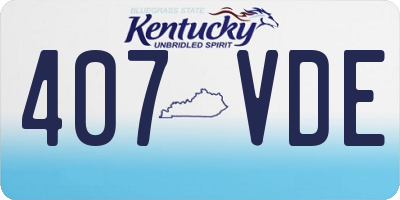 KY license plate 407VDE