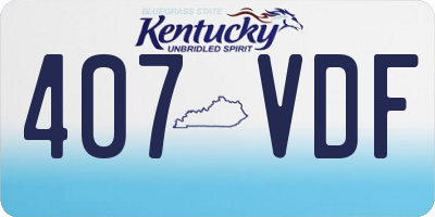 KY license plate 407VDF