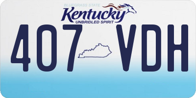 KY license plate 407VDH