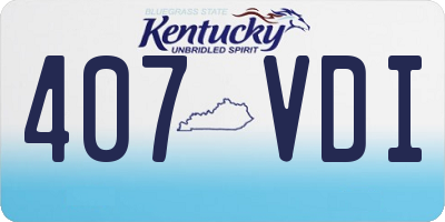KY license plate 407VDI