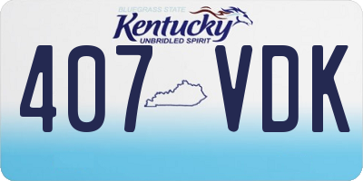 KY license plate 407VDK