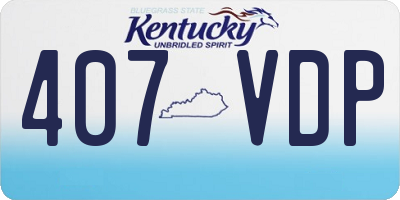KY license plate 407VDP