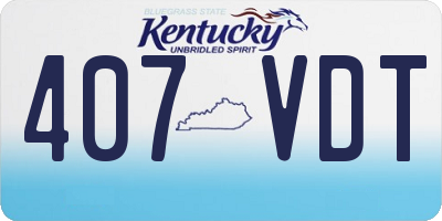 KY license plate 407VDT