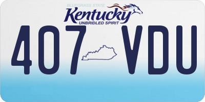 KY license plate 407VDU