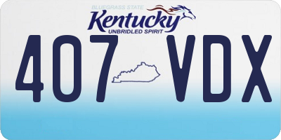KY license plate 407VDX