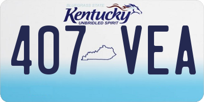 KY license plate 407VEA