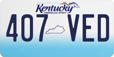 KY license plate 407VED
