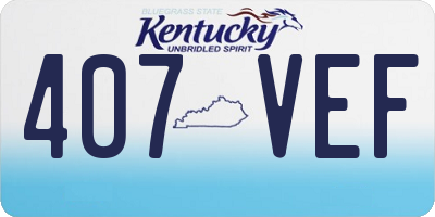 KY license plate 407VEF