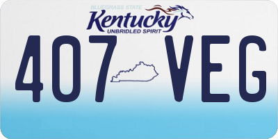 KY license plate 407VEG