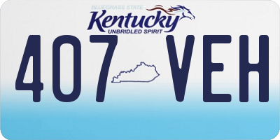 KY license plate 407VEH