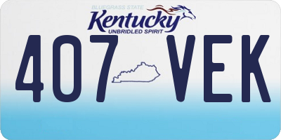 KY license plate 407VEK